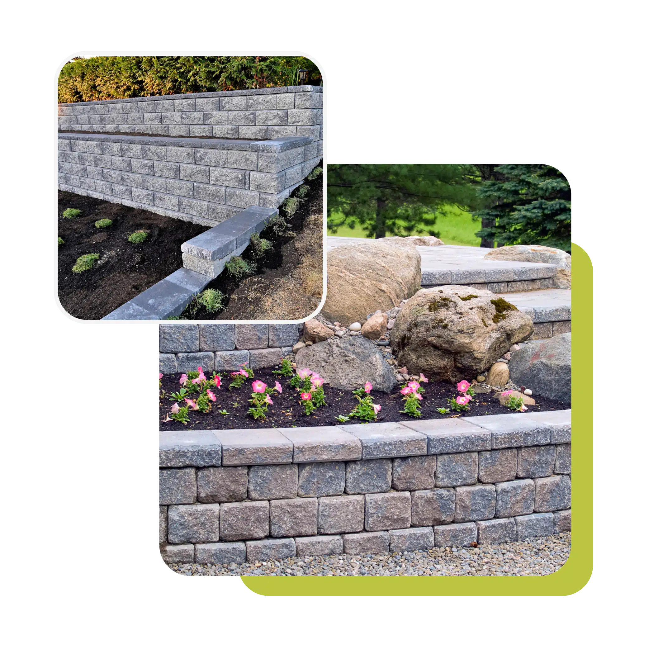 Grâce à notre savoir-faire en maçonnerie paysagère, nous vous proposons des aménagements paysagers incluant la création de murets qui ajoutent du charme à votre jardin.